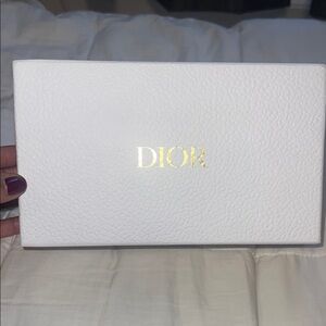 Dior White Leather Clutch with Gold Logo
